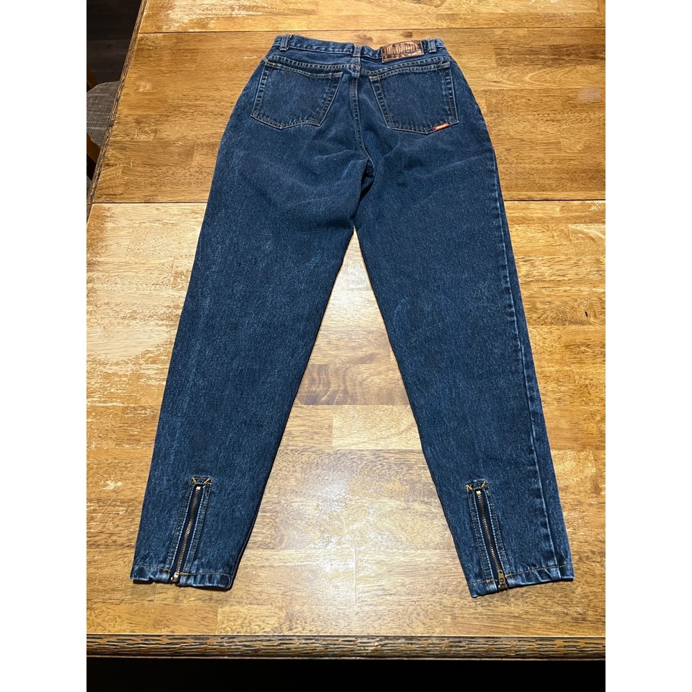 Vtg Jordache Dark Wash Tapered Jeans Women Size 13/14 High Rise Zip Ankle 80s